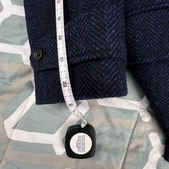 J.Crew Ludlow Oversize Coat Heather Herringbone Wool British Cloth 40S Navy - Picture 10 of 11